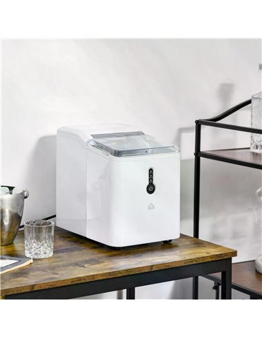 HOMCOM 12kg Ice Maker Machine | Counter Top Cube | Home Drink Equipment | 1.5L Self Clean Function w/ Basket Freestanding Kitche