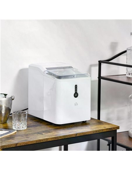 HOMCOM 12kg Ice Maker Machine | Counter Top Cube | Home Drink Equipment | 1.5L Self Clean Function w/ Basket Freestanding Kitche - pic 66982 | FastDaddyshop