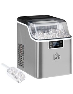 HOMCOM Ice Cube Maker Machine for Home, 20kg in 24 Hrs, Silver 800-139V70