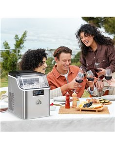 HOMCOM Ice Cube Maker Machine for Home, 20kg in 24 Hrs, Silver 800-139V70 2