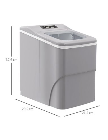 HOMCOM Portable Ice Maker Countertop, Bullet Ice Cube Machine, 9 Ice Cubes per 8 Minutes, Automatic Cleaning, Visible Window Sco
