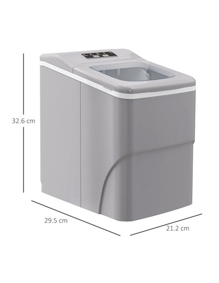 HOMCOM Portable Ice Maker Countertop, Bullet Ice Cube Machine, 9 Ice Cubes per 8 Minutes, Automatic Cleaning, Visible Window Sco - pic 67014 | FastDaddyshop