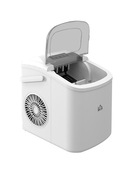 HOMCOM Ice Maker Machine Counter Top, 12Kg in 24 Hrs, White 800-154V70WT - pic 67039 | FastDaddyshop