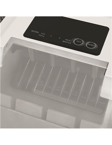 HOMCOM Ice Maker Machine Countertop, 12Kg in 24 Hrs, 9 Cubes Ready in 6-13Mins, Self-Cleaning Portable Ice Cube Maker with 2 Siz