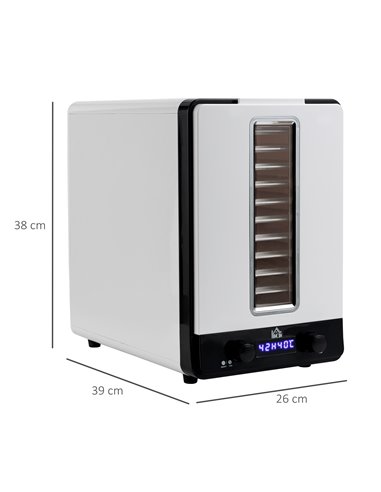 HOMCOM 11 Tier Food Dehydrator, 550W Food Dryer Machine with Adjustable Temperature, Timer and LCD Display for Drying Fruit, Mea
