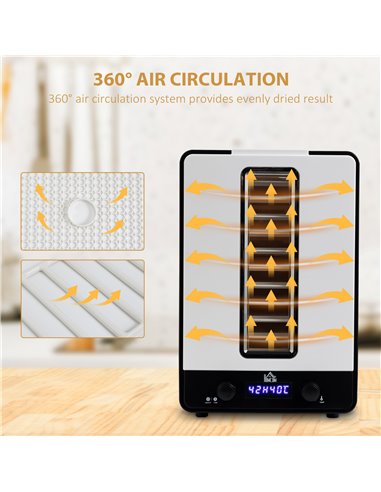 HOMCOM 11 Tier Food Dehydrator, 550W Food Dryer Machine with Adjustable Temperature, Timer and LCD Display for Drying Fruit, Mea