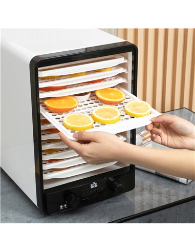 HOMCOM 11 Tier Food Dehydrator, 550W Food Dryer Machine with Adjustable Temperature, Timer and LCD Display for Drying Fruit, Mea