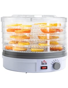 HOMCOM 5 Tier Food Dehydrator, 245W Food Dryer Machine, White 800-144V70