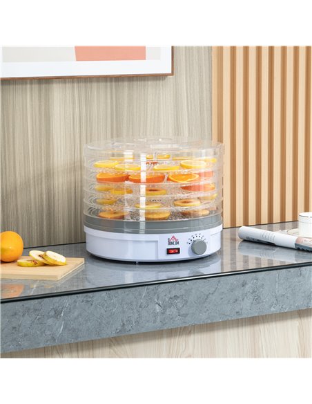 HOMCOM 5 Tier Food Dehydrator, 245W Food Dryer Machine with Adjustable Temperature Control for Drying Fruit, Meat, Vegetable, Je - pic 67076 | FastDaddyshop