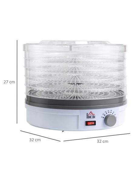 HOMCOM 5 Tier Food Dehydrator, 245W Food Dryer Machine with Adjustable Temperature Control for Drying Fruit, Meat, Vegetable, Je - pic 67077 | FastDaddyshop