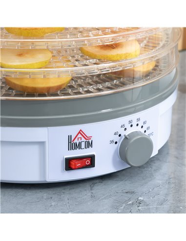 HOMCOM 5 Tier Food Dehydrator, 245W Food Dryer Machine with Adjustable Temperature Control for Drying Fruit, Meat, Vegetable, Je