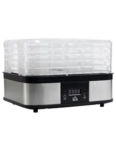 HOMCOM 5 Tier Food Dehydrator, 245W Food Dryer Machine, Silver 800-142V70