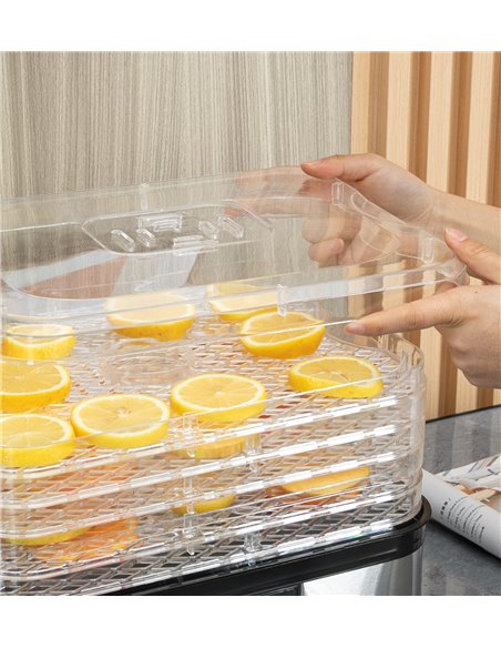 HOMCOM 5 Tier Food Dehydrator, 245W Stainless Steel Food Dryer Machine with Adjustable Temperature, Timer and LCD Display for Dr - pic 67092 | FastDaddyshop