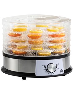 HOMCOM 5 Tier Food Dehydrator, 250W Food Dryer Machine, Silver 800-145V70