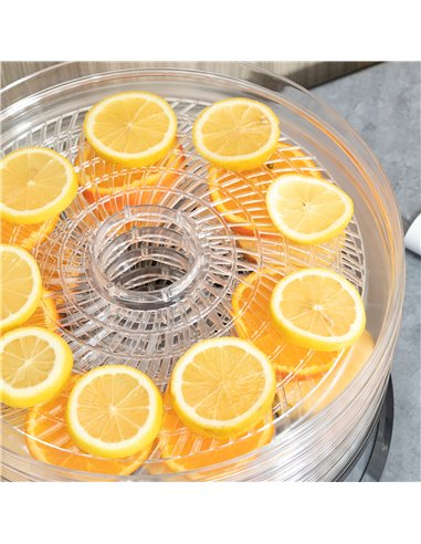 HOMCOM 5 Tier Food Dehydrator, 250W Stainless Steel Food Dryer Machine with Adjustable Temperature for Drying Fruit, Meat, Veget