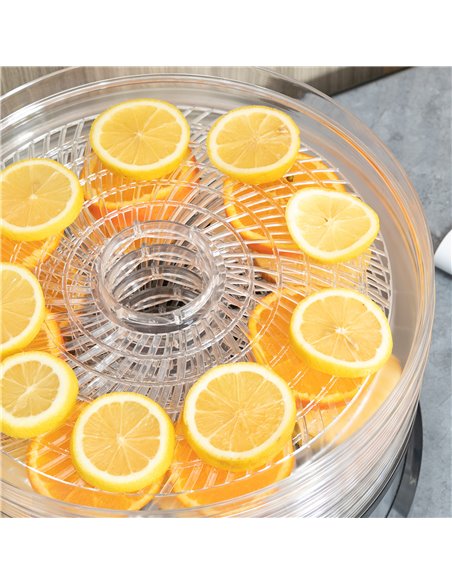 HOMCOM 5 Tier Food Dehydrator, 250W Stainless Steel Food Dryer Machine with Adjustable Temperature for Drying Fruit, Meat, Veget - pic 67100 | FastDaddyshop
