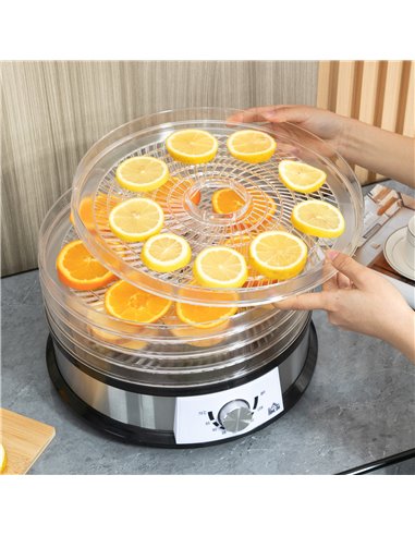 HOMCOM 5 Tier Food Dehydrator, 250W Stainless Steel Food Dryer Machine with Adjustable Temperature for Drying Fruit, Meat, Veget