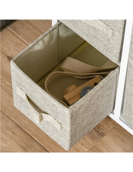 HOMCOM Vertical 7 Linen Drawers Cabinet Organizer Storage Dresser Tower with Metal Frame Adjustable Feet for Living Room, Bathro - pic 6711 | FastDaddyshop