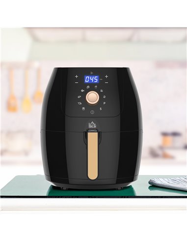 HOMCOM Digital Air Fryer 1700W 5.5L with Rapid Air Circulation System Adjustable Temperature 60 Min Timer for Healthy Oil Free L