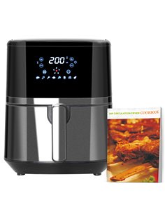 HOMCOM 4.5L Digital Air Fryer, 1500W W/ Digital Display, Adjustable Temperature, Timer and Nonstick Basket, Black 800-125V70
