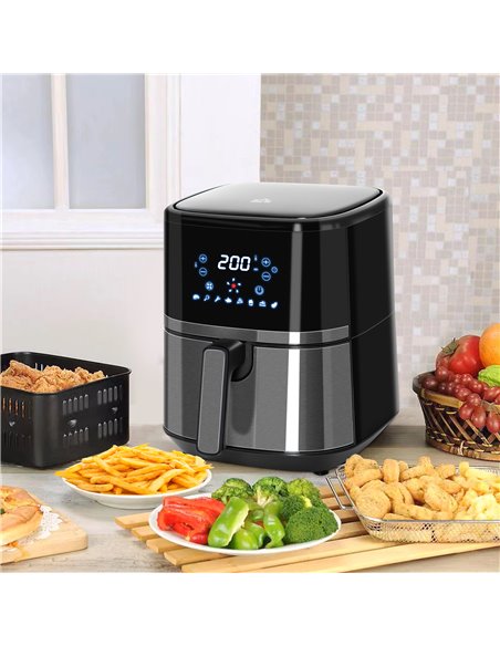 HOMCOM 4.5L Digital Air Fryer, 1500W W/ Digital Display, Adjustable Temperature, Timer and Nonstick Basket, Black 800-125V70 - pic 67121 | FastDaddyshop