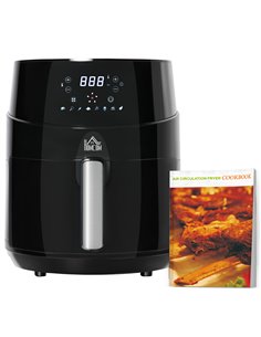 HOMCOM Compact 4.5L Digital Air Fryer, 1500W with Rapid Air Technology, Adjustable Settings & Nonstick Basket, Black 800-124V70