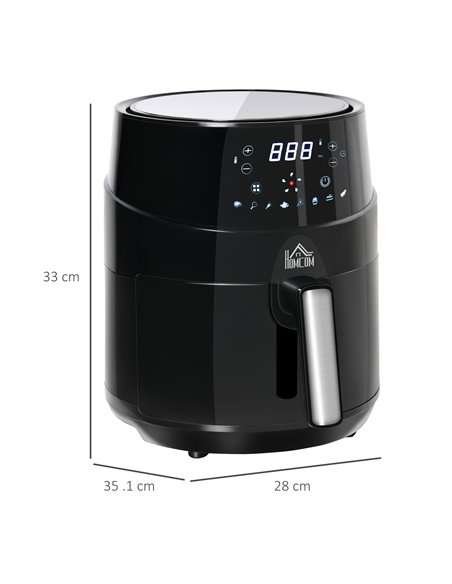 HOMCOM Compact 4.5L Digital Air Fryer, 1500W with Rapid Air Technology, Adjustable Settings & Nonstick Basket, Black 800-124V70 - pic 67131 | FastDaddyshop