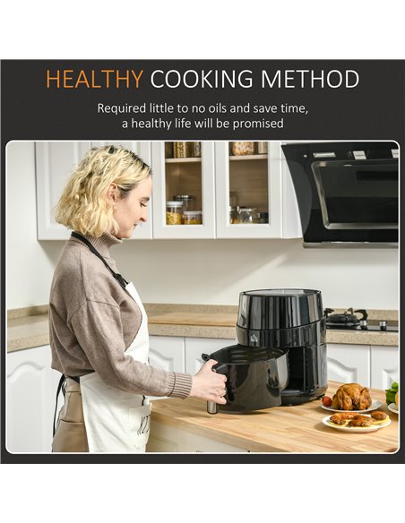 HOMCOM Compact 4.5L Digital Air Fryer, 1500W with Rapid Air Technology, Adjustable Settings & Nonstick Basket, Black 800-124V70 - pic 67134 | FastDaddyshop