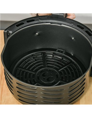 HOMCOM Compact 4.5L Digital Air Fryer, 1500W with Rapid Air Technology, Adjustable Settings & Nonstick Basket, Black 800-124V70