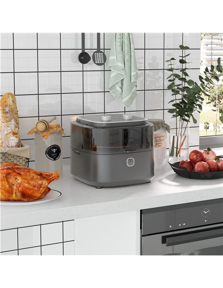 HOMCOM Family Air Fryer with Rapid Air Circulation and Recipes, 6.5L Oil Free Airfryer with 60-Minute Timer, Adjustable Temperat - pic 67139 | FastDaddyshop