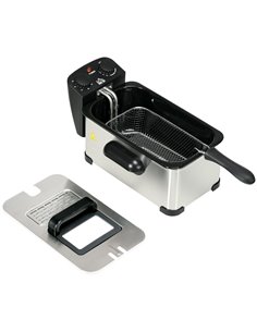 HOMCOM 2000W 3 Litre Stainless Steel Deep Fat Fryer, Black 800-172V70BK