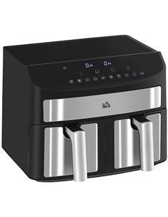 HOMCOM 2400W 10-in-1 8L Dual Zone Air Fryer, Black 800-174V70BK