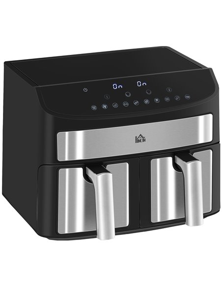 HOMCOM 2400W 10-in-1 8L Dual Zone Air Fryer, Black 800-174V70BK - pic 67156 | FastDaddyshop