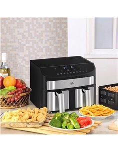 HOMCOM 2400W 10-in-1 8L Dual Zone Air Fryer, Black 800-174V70BK 2