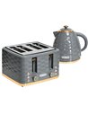 HOMCOM Kettle and 4 Slice Toaster Set 1600W 1.7L, Grey 800-162V70GY