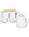 HOMCOM Kettle and 4 Slice Toaster Set, 3000W 1.7L, Cream White 800-162V70CW