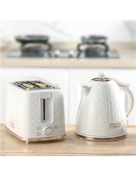 HOMCOM 1.7L 3000W Fast Boil Kettle & 2 Slice Toaster Set, Kettle and Toaster Set with Auto Shut Off, Browning Controls, White 80 - pic 67247 | FastDaddyshop