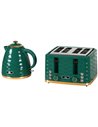 HOMCOM 3000W 1.7L Rapid Boil Kettle & 4 Slice Toaster, Green 800-162V70GN