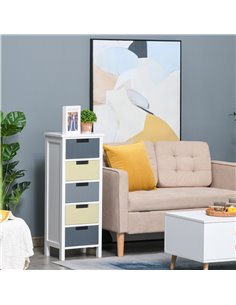 Homcom Dresser Chest with 5 Detachable Drawers, Wood Top, Organizer Unit 2