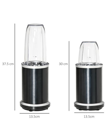HOMCOM Blender Smoothie Maker, 1000W Countertop Blender with 0.7L and 0.35L BPA-Free Mix Cups, Cross Blade Base for Ice, Fruit a - pic 67311 | FastDaddyshop