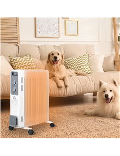 HOMCOM 2720W 11 Fins Oil Filled Radiator, Electric Heater, White 820-272 2