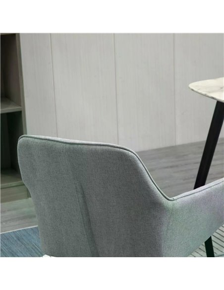 HOMCOM Dining Chairs Upholstered Linen Fabric Accent Chairs with Metal Legs, Set of 2, Light Grey 835-290V71 - pic 67370 | FastDaddyshop