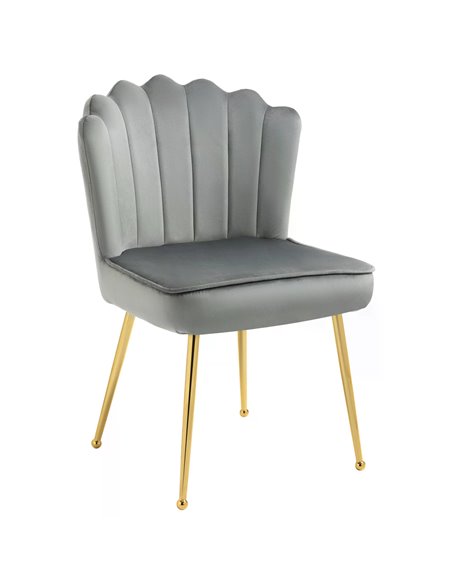 HOMCOM Velvet-Feel Shell Glam Luxe Accent Chair, Grey 839-169V70GY - pic 67382 | FastDaddyshop