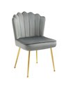 HOMCOM Velvet-Feel Shell Glam Luxe Accent Chair, Grey 839-169V70GY