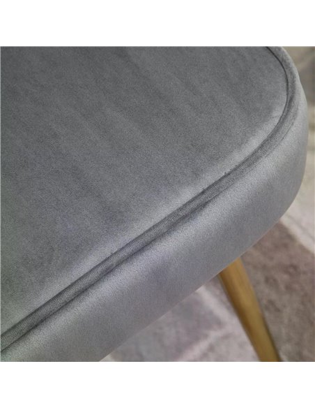 HOMCOM Velvet-Feel Shell Luxe Accent Chair, Glam Vanity Chair Makeup Seat, Home Bedroom Lounge with Metal Legs Comfort Padding,  - pic 67389 | FastDaddyshop