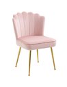 HOMCOM Velvet-Feel Shell Glam Luxe Accent Chair, Pink 839-169V70PK