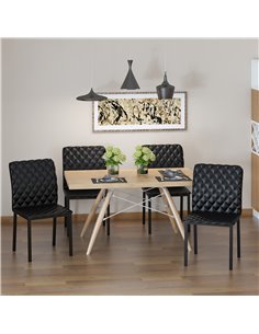 HOMCOM Modern Dining Chairs Upholstered Faux Leather Accent Chairs with Metal Legs for Kitchen, Set of 4, Black 835-478V71BK 2