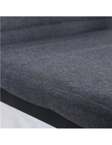 HOMCOM High Back Dining Chairs Modern Upholstered Linen-Touch Fabric Accent Chairs with Metal Legs for Kitchen, Set of 4, Grey 8
