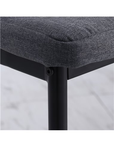 HOMCOM High Back Dining Chairs Modern Upholstered Linen-Touch Fabric Accent Chairs with Metal Legs for Kitchen, Set of 4, Grey 8