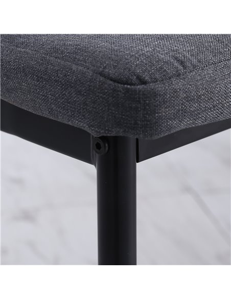 HOMCOM High Back Dining Chairs Modern Upholstered Linen-Touch Fabric Accent Chairs with Metal Legs for Kitchen, Set of 4, Grey 8 - pic 67425 | FastDaddyshop